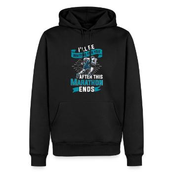 Jogging Dicton pour courir - Runners - Sweat à capuche Premium bio Homme - noir - Devant - Nico (187cm)