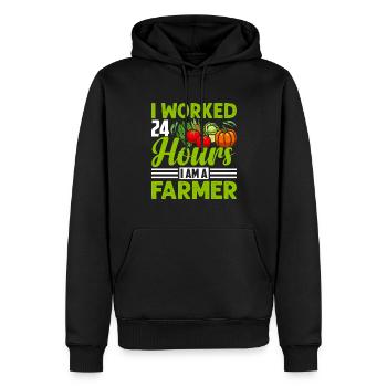 Quota d’agriculteur pour tracteurs agricoles - Sweat à capuche Premium bio Homme - noir - Devant - Nico (187cm)