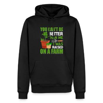 Quota d’agriculteur pour tracteurs agricoles - Sweat à capuche Premium bio Homme - noir - Devant - Nico (187cm)