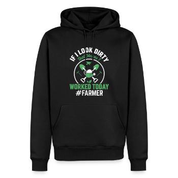 Quota d’agriculteur pour tracteurs agricoles - Sweat à capuche Premium bio Homme - noir - Devant - Nico (187cm)