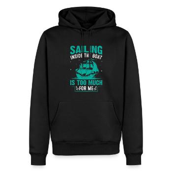 Voile de yacht qui dit drôle de voilier - Sweat à capuche Premium bio Homme - noir - Devant - Nico (187cm)