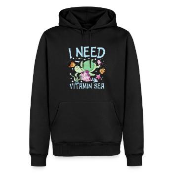 I Need Vitamin Sea für Schildkrötenliebhaber - Männer Premium Bio Hoodie - Schwarz - Vorne - Nico (187cm)