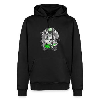 Moto Lifestyle / Moto / Moto motard - Sweat à capuche Premium bio Homme - noir - Devant - Nico (187cm)