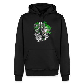Supermoto / Supermotard / Supermoto Wheelie Biker - Sweat à capuche Premium bio Homme - noir - Devant - Nico (187cm)