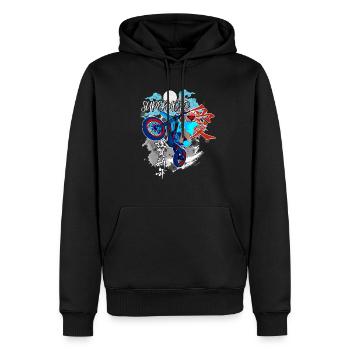 Motocross / Enduro / Freestyle mx / Dirtbike rétro - Sweat à capuche Premium bio Homme - noir - Devant - Nico (187cm)
