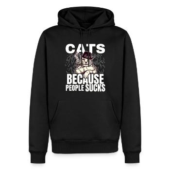 Katzen Katze Katzenshirt Katze Geschenkidee kitten - Männer Premium Bio Hoodie - Schwarz - Vorne - Nico (187cm)