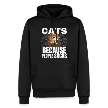 Katzen Katze Katzenshirt Katze Geschenkidee kitten - Männer Premium Bio Hoodie - Schwarz - Vorne - Nico (187cm)