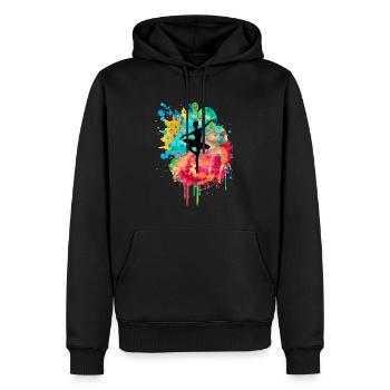 Ballerina in PopArt beim Tanzen - Männer Premium Bio Hoodie - Schwarz - Vorne - Nico (187cm)