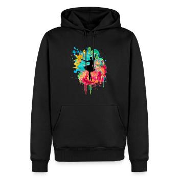 Ballerina in PopArt beim Tanzen - Männer Premium Bio Hoodie - Schwarz - Vorne - Nico (187cm)