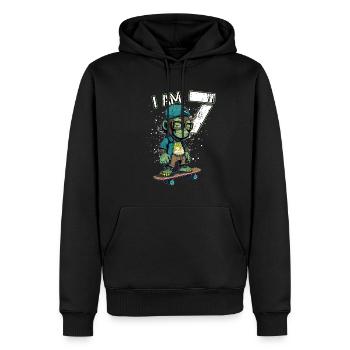 Children birthday 7 years - skater monkey - Männer Premium Bio Hoodie - Schwarz - Vorne - Nico (187cm)