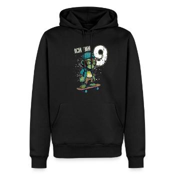 Kinder Geburtstag 9 Jahre - Skater Affe - Männer Premium Bio Hoodie - Schwarz - Vorne - Nico (187cm)