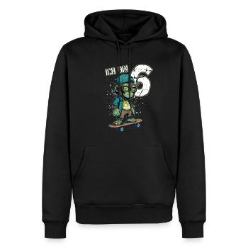 Kinder Geburtstag 6 Jahre - Skater Affe - Männer Premium Bio Hoodie - Schwarz - Vorne - Nico (187cm)