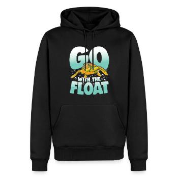 Go With The Float für Schildkrötenliebhaber - Männer Premium Bio Hoodie - Schwarz - Vorne - Nico (187cm)