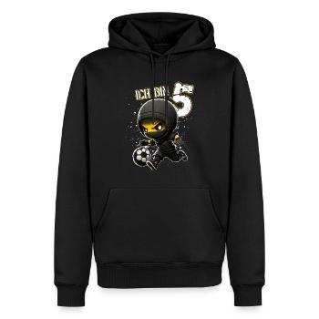 Kinder Geburtstag 5 Jahre - Fussball und Ninjas - Männer Premium Bio Hoodie - Schwarz - Vorne - Nico (187cm)