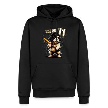 Kinder Geburtstag 11 Jahre - Baseball und Hunde - Männer Premium Bio Hoodie - Schwarz - Vorne - Nico (187cm)