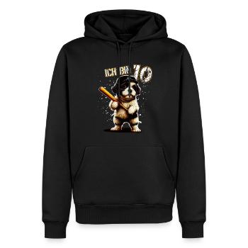 Kinder Geburtstag 10 Jahre - Baseball und Hunde - Männer Premium Bio Hoodie - Schwarz - Vorne - Nico (187cm)