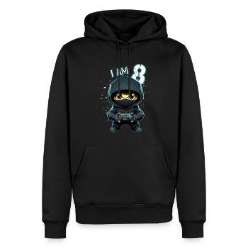 Children birthday 8 years - video games and gamers - Männer Premium Bio Hoodie - Schwarz - Vorne - Nico (187cm)