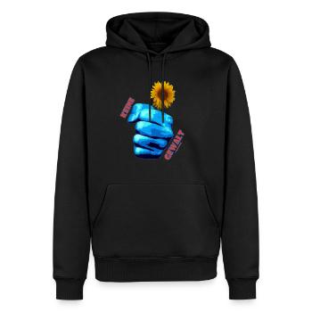 Keine Gewalt - Männer Premium Bio Hoodie - Schwarz - Vorne - Nico (187cm)
