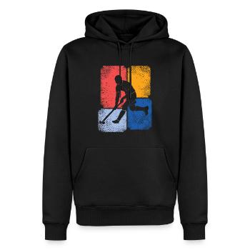Hockeyspieler Feldhockey Spieler Jungen Hockey - Männer Premium Bio Hoodie - Schwarz - Vorne - Nico (187cm)