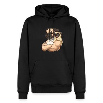 Mops Mopsbesitzer Mopsfreunde für Mops Fans - Männer Premium Bio Hoodie - Schwarz - Vorne - Nico (187cm)