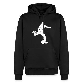 Fußball Silhouette Fußballer Fußballspieler - Männer Premium Bio Hoodie - Schwarz - Vorne - Nico (187cm)