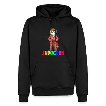 Judocorn Einhorn Judo Judosport Kampfsportart - Männer Premium Bio Hoodie - Schwarz - Vorne - Nico (187cm)