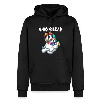 Unicorn Dad für einen Einhorn Liebhaber - Männer Premium Bio Hoodie - Schwarz - Vorne - Nico (187cm)