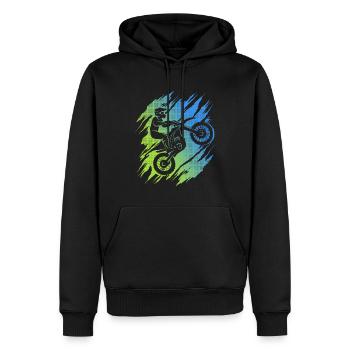 Motocross Vélo Motocyclistes Enfants Moto - Sweat à capuche Premium bio Homme - noir - Devant - Nico (187cm)