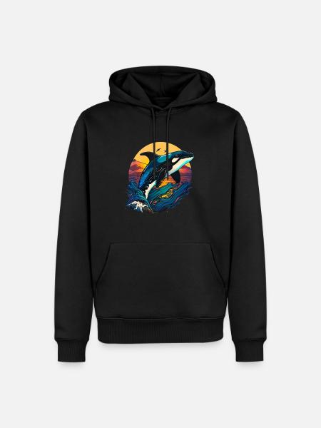 Orca Ozean Wal für einen Orca-Liebhaber und - Männer Premium Bio Hoodie - Schwarz