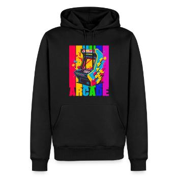 Retro Arcade Game Videospiel für Gamer - Männer Premium Bio Hoodie - Schwarz - Vorne - Nico (187cm)