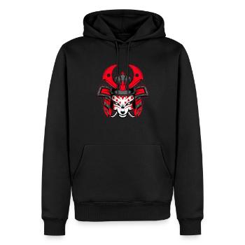 Kitsun Vaporwave Japonais Kami Vaporwave Kitsune - Sweat à capuche Premium bio Homme - noir - Devant - Nico (187cm)
