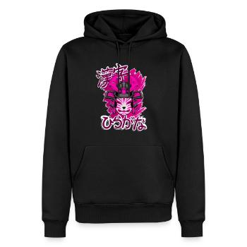 Kitsun Vaporwave Japanese Kami Vaporwave Kitsune - Men’s Premium Organic Hoodie - black - Front - Nico (187cm)