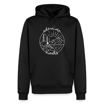 Mountains, Climbers, Nature, Adventure - Men’s Premium Organic Hoodie - black - Front - Nico (187cm)