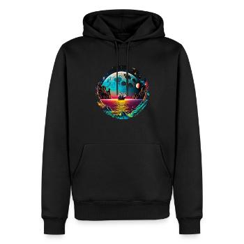 Fantasy Universum Planet Schiff Meer - Männer Premium Bio Hoodie - Schwarz - Vorne - Nico (187cm)
