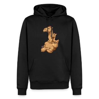Starkes Kamel mit Kamel Kind für einen Kamel - Männer Premium Bio Hoodie - Schwarz - Vorne - Nico (187cm)