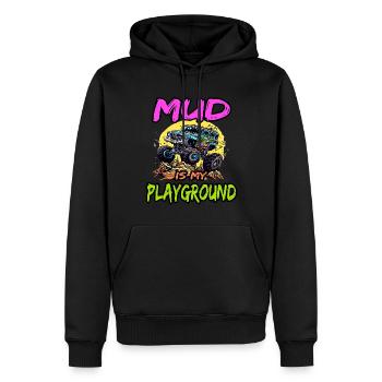 Mud Is My Playground für Offroad Fans - Männer Premium Bio Hoodie - Schwarz - Vorne - Nico (187cm)