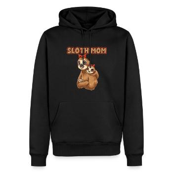 Sloth Mom für Mutti - Männer Premium Bio Hoodie - Schwarz - Vorne - Nico (187cm)