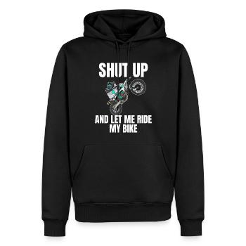 Motocross / Enduro / Freestyle mx / Dirtbike retro - Men’s Premium Organic Hoodie - black - Front - Nico (187cm)