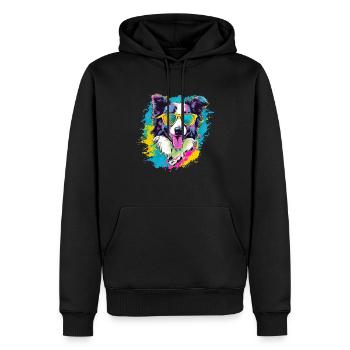 Border Collie Hund Hunderasse - Männer Premium Bio Hoodie - Schwarz - Vorne - Nico (187cm)