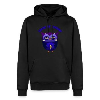 Envie de dormir - Hibou - Sweat à capuche Premium bio Homme - noir - Devant - Nico (187cm)