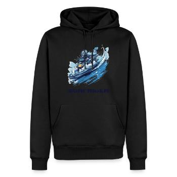 Moto marine Surfrider - Sweat à capuche Premium bio Homme - noir - Devant - Nico (187cm)