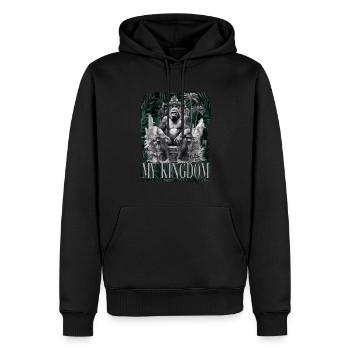 Mein Königreich Gorilla auf Thron - Männer Premium Bio Hoodie - Schwarz - Vorne - Nico (187cm)