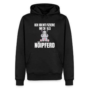 Gelangweiltes Nilpferd / Nölpferd / Keinen Bock - Männer Premium Bio Hoodie - Schwarz - Vorne - Nico (187cm)