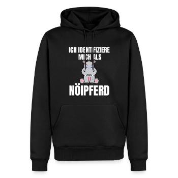 Gelangweiltes Nilpferd / Nölpferd / Keinen Bock - Männer Premium Bio Hoodie - Schwarz - Vorne - Nico (187cm)