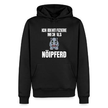 Gelangweiltes Nilpferd / Nölpferd / Keinen Bock - Männer Premium Bio Hoodie - Schwarz - Vorne - Nico (187cm)