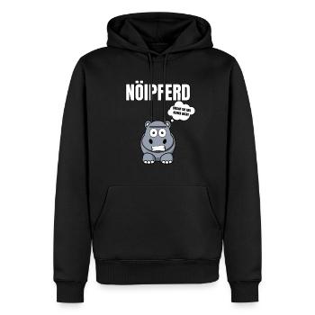 Gelangweiltes Nilpferd / Nölpferd / Keinen Bock - Männer Premium Bio Hoodie - Schwarz - Vorne - Nico (187cm)