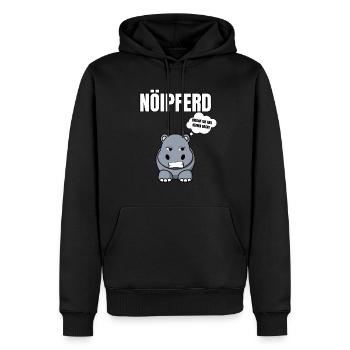 Gelangweiltes Nilpferd / Nölpferd / Keinen Bock - Männer Premium Bio Hoodie - Schwarz - Vorne - Nico (187cm)