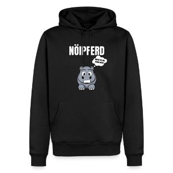 Gelangweiltes Nilpferd / Nölpferd / Keinen Bock - Männer Premium Bio Hoodie - Schwarz - Vorne - Nico (187cm)