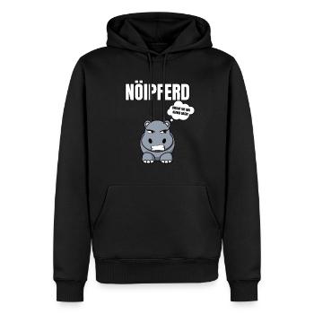 Gelangweiltes Nilpferd / Nölpferd / Keinen Bock - Männer Premium Bio Hoodie - Schwarz - Vorne - Nico (187cm)