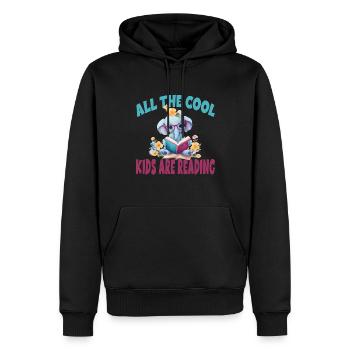 All The Cool Kids Are Reading Elefant - Männer Premium Bio Hoodie - Schwarz - Vorne - Nico (187cm)